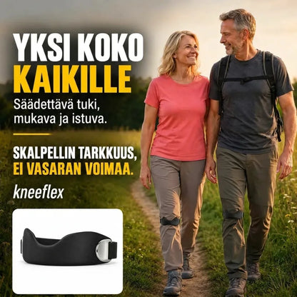 Pariskunta kävelyllä KneeFlex-polvihihnojen kanssa