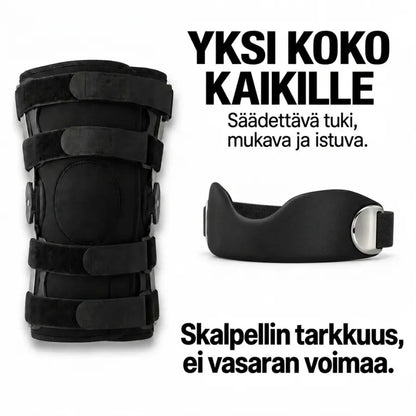 KneeFlex-polvihihna ja perinteinen polvituki – yksi säädettävä koko kaikille