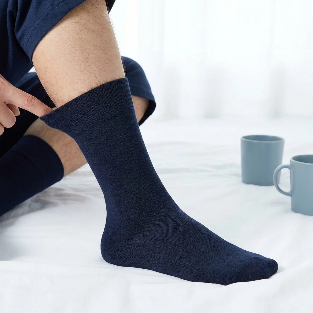 Pehmeä SockCalm-resori pohkeessa – ei purista eikä jätä syviä jälkiä