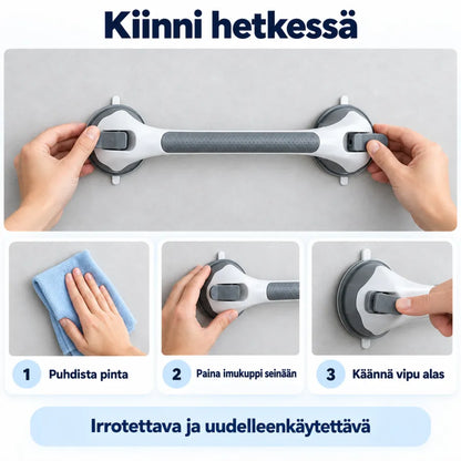 Vilho™-tukikahvan kiinnitys kolmessa vaiheessa ilman porausta