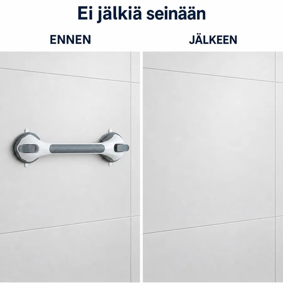 Ennen ja jälkeen: Vilho™ ei jätä jälkiä seinään