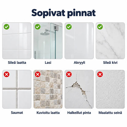 Pinnat, joille Vilho™-tukikahva sopii ja ei sovi