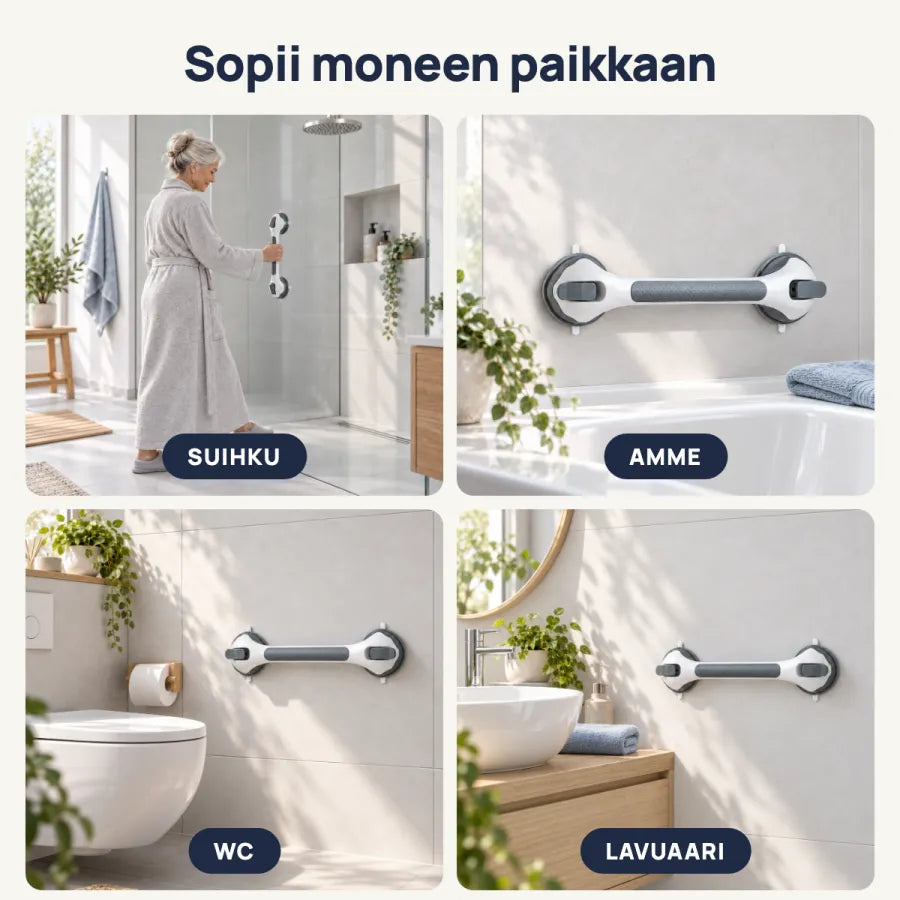 Vilho™-tukikahva suihkussa, ammeessa, WC:ssä ja lavuaarin vieressä